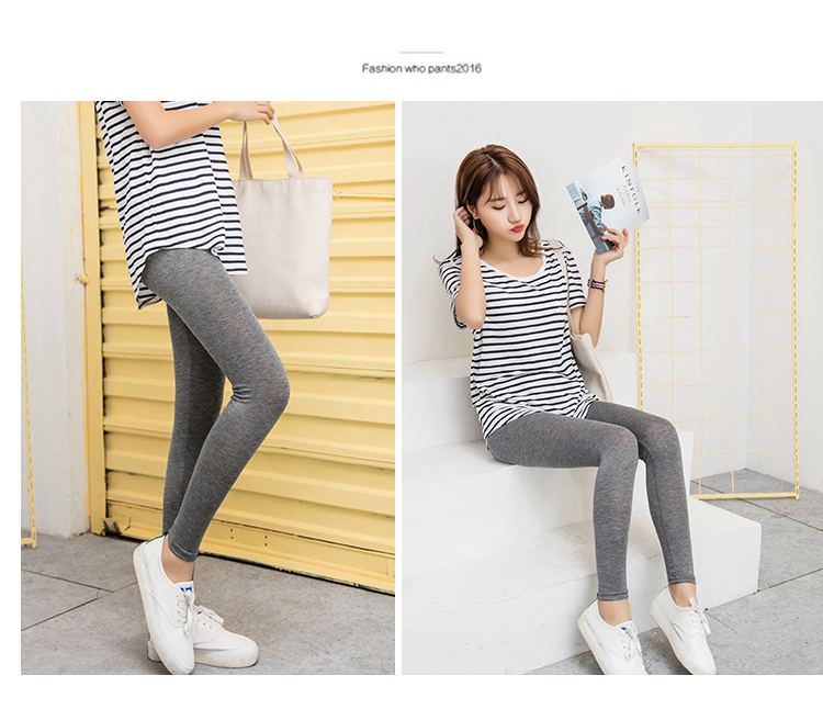 Mùa thu và mùa đông cộng với nhung phương thức chín điểm xà cạp phụ nữ mặc mỏng phần eo cao béo mm cỡ lớn năm điểm bảy điểm quần quần quần thun nữ