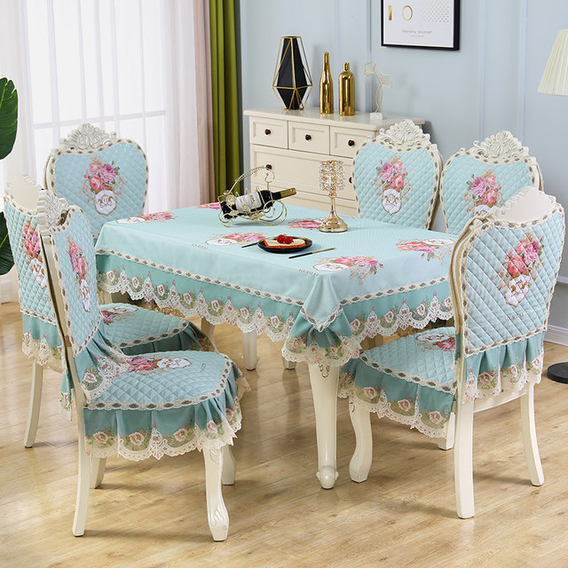 ເກົ້າອີ້ເກົ້າອີ້ແບບເອີຣົບຊຸດຜ້າປູໂຕະທີ່ງ່າຍດາຍທີ່ທັນສະໄຫມຕາຕະລາງກາເຟ cushion ເກົ້າອີ້ປົກຫຸ້ມຂອງເຮືອນສີ່ຫລ່ຽມ tablecloth tablecloth