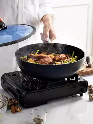 French Saibaldi aluminum 32CM household wear-resistant non-stick kitchen wok multifunctional pan stove Universal