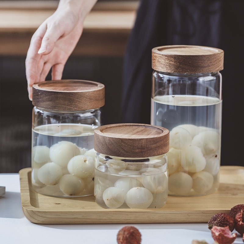 Food grade large wine tablet Qingmeli Lichei Li Li glass bottle kitchen sediment contains sealed storage jar