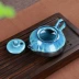 Bộ ấm trà lò nung màu tím đầy đủ bộ sáng tạo Tianmu men cá nhỏ vui nhộn 茗 chén quặng ấm pha cát màu tím ấm pha trà thủy tinh Trà sứ