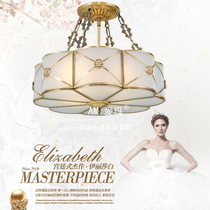 European-style all-copper bedroom ceiling lamp led lamp Round living room lamp Simple modern American study lamp Balcony lamp