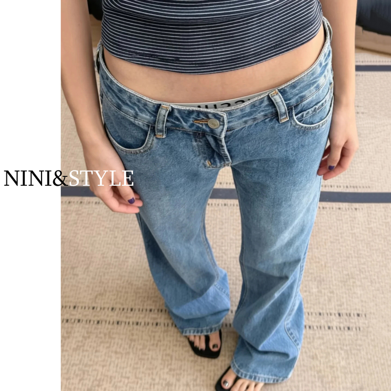 American Retro Low-Waisted Wide-Leg Jeans for Women 2026 Autumn New Loose Slimming Hot Girl Petite Straight-Leg Pants American Retro Low-Waisted Wide-Leg Jeans for Women 2026 Autumn New Loose Slimming Hot Girl Petite Straight-Leg Pants