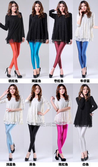 2023 Summer New Women's Silky Fitness Pants for Outer Wear, Large Size Elastic Tight-Fitting Ice Silk Leggings, Thin Glossy Pants
