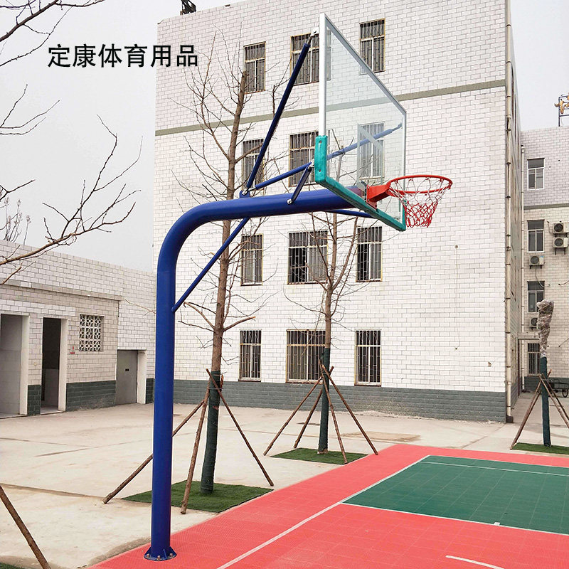 Basketball shelf outdoor adult standard game buried home with round pipe outdoor fixed wall hanging dunk frame
