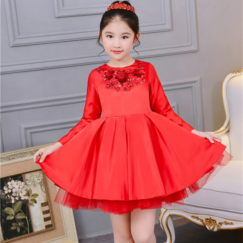 Trang phục trẻ em mới chủ nhà tutu váy đỏ trang phục piano cô gái công chúa váy hoa cô gái quần áo set bộ vest bé trai kèm cavat