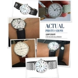 Используйте Plum Blossom Clue Watch с кожаным ультра -тщательным TQ52926S Вогнутый ремень двойной нажима