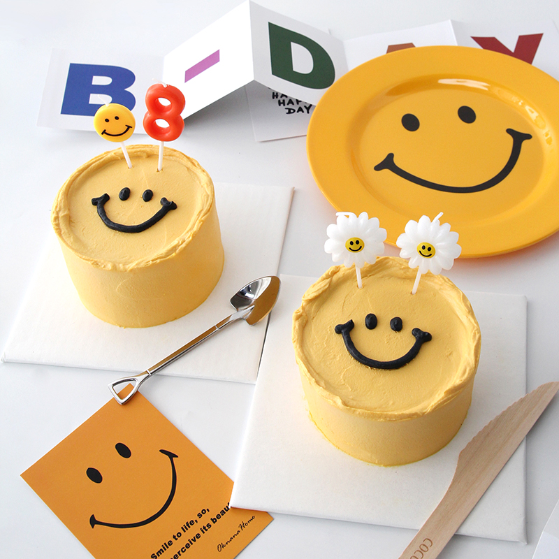 COCOBA Korean handmade 4 inch dog birthday pet cake smiley cat with hand-painted avatar snacks custom