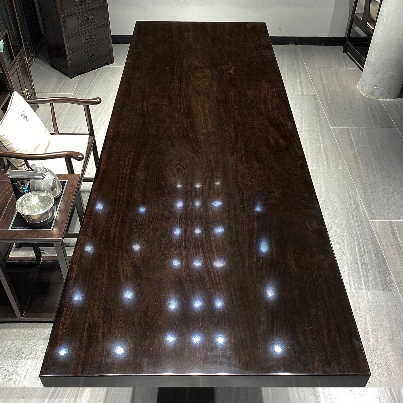 Black Sandalwood Large Plate Log Tea Table Tea Table Tea Table Office Meeting Table Single Plate Whole Red Wood Large Plate Table Direct Sale