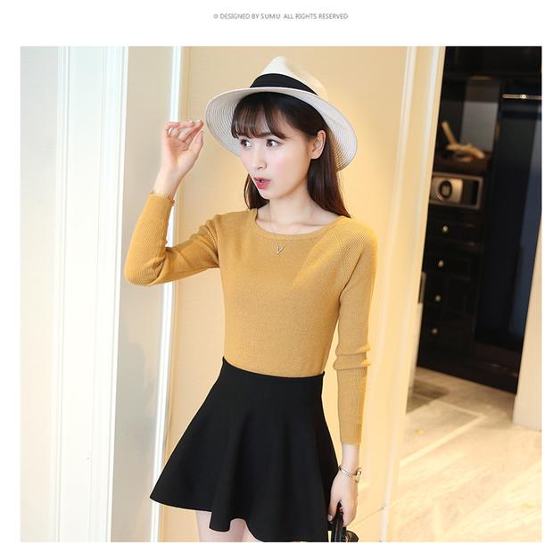 Áo len nữ mùa thu Áo khoác dài tay Áo len cổ áo Phụ nữ mùa thu và mùa đông mồ hôi Áo len mùa thu áo len gile nữ