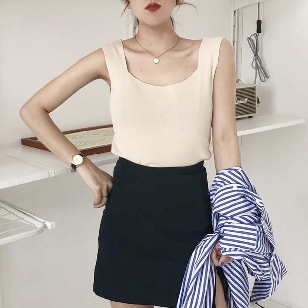 Áo yếm hoang dã hè 2018 Hàn Quốc ngắn mỏng Slim kẹo màu đan đáy áo áo nữ
