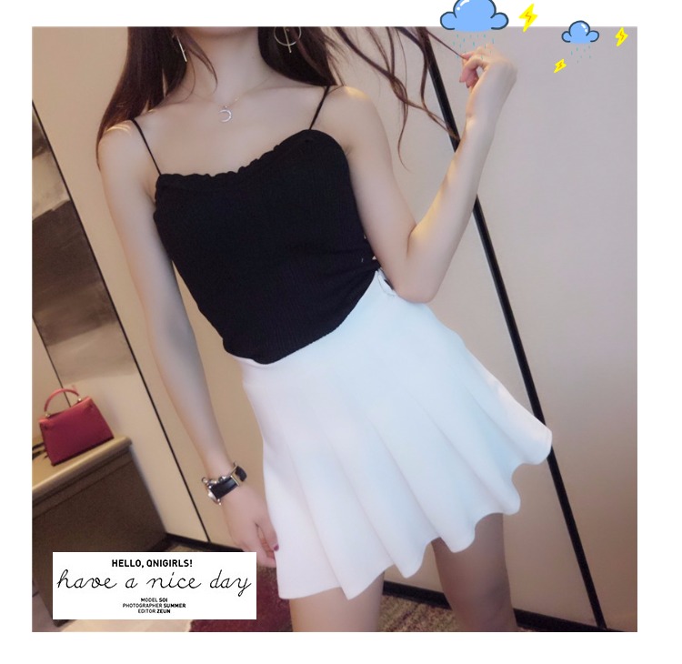 Mùa hè mới nhỏ gợi cảm áo len dệt kim vest vest giảm béo mặc đáy áo sơ mi không tay nữ đồ nữ đẹp
