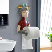 Bubble Girl Tissue Box Toilet Wall-mounted Swing Piece Cute Paper Rack Fur Towel Rack Home Ornament Free Punch