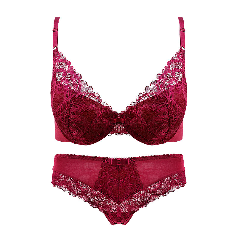 Các thêu ren tam giác tách mới có một chiếc áo ngực vòng thép sâu V thu thập ngực nhỏ mỏng sexy bra cup mềm đồ lót.