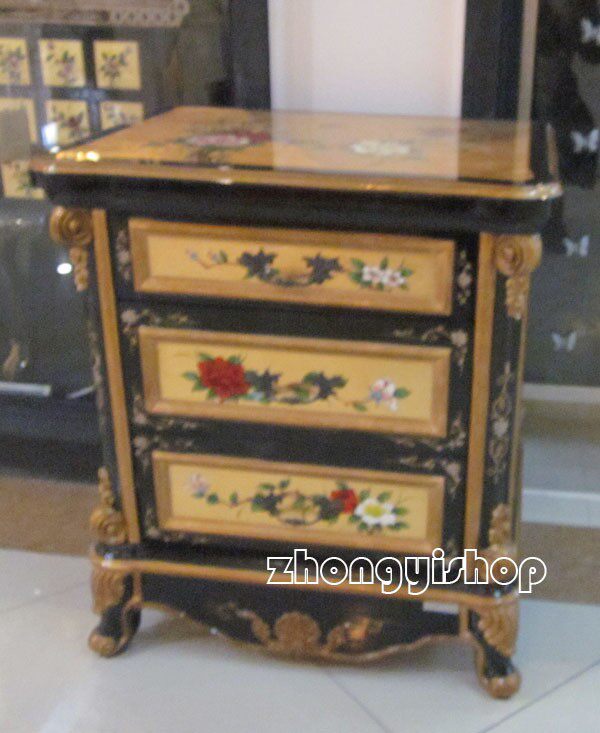 Chinese furniture classical furniture hand-painted furniture Jinbo three-drawer bedside cabinet locker telephone table corner table