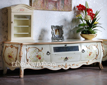 Pastoral furniture Korean furniture European furniture floor cabinet display cabinet pastoral style living room TV cabinet audio-visual cabinet