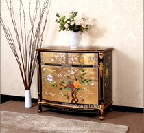 Traditional antique furniture Ming and Qing furniture Chinese furniture five-way cabinet Jinbo peony butterfly porch cabinet