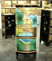 Modern New Chinese Classical Hand Painted Painted Furniture Jewelry Cabinet Cabinet Cabinet Cabinet Cabinet Makeup Cabinet