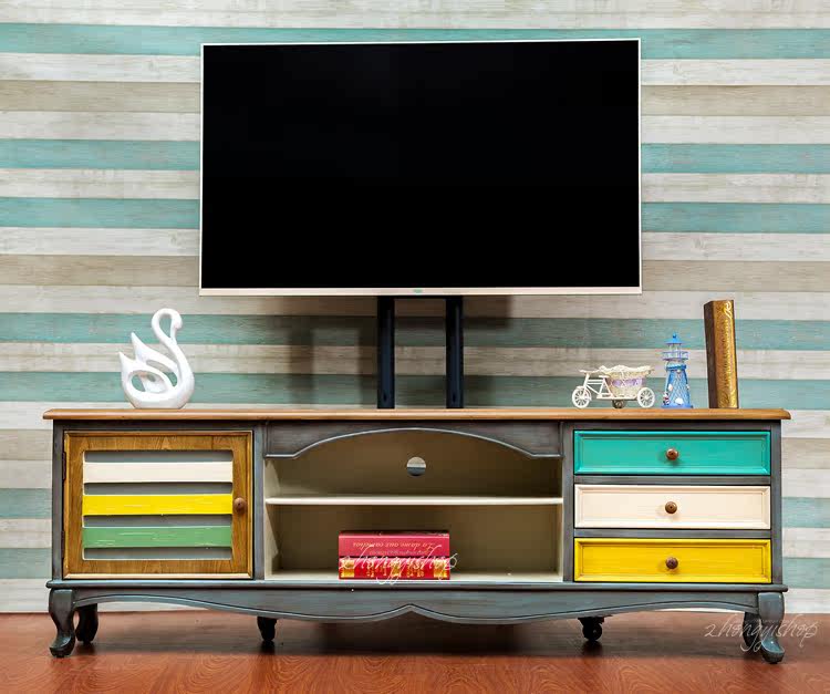 Mediterranean TV cabinet TV cabinet color furniture color American
