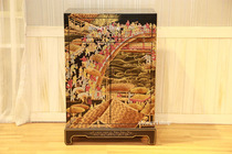 Handdrawn furniture New Chinese classical furniture double door cabinet locker hand-drawn to clear the river map