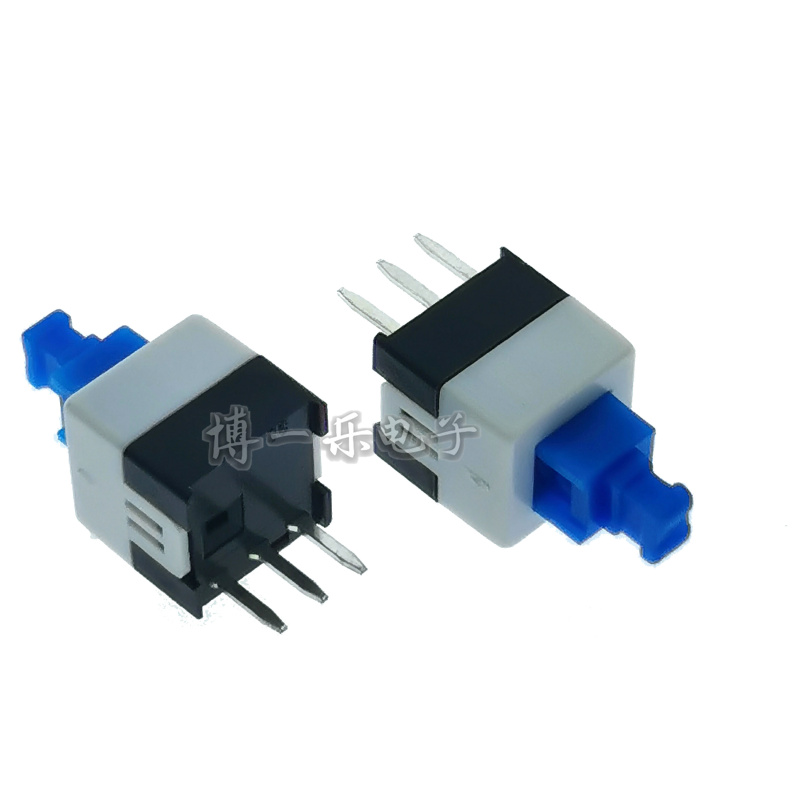 7 * 7MM self-lock switch three-foot vertical inline single-row 3P button press key switch environmentally friendly ROHS-Taobao