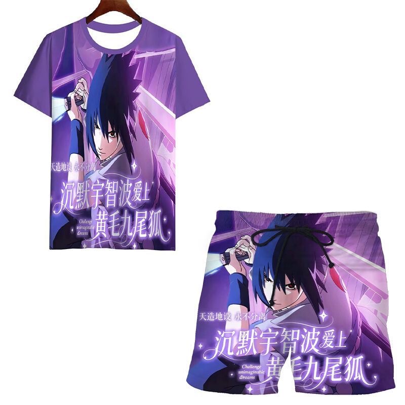 Summer Hot-Selling Anime Naruto Series 3D Digital Print Stylish Trendy Round-Neck Set for Men and Women Summer Hot-Selling Anime Naruto Series 3D Digital Print Stylish Trendy Round-Neck Set for Men and Women