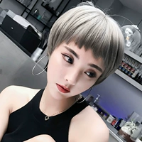 Новый список Douyin Женский женский короткий волос Bobo Head Fluffy Natural Net Red Realistic Dog Bangs Round Face Wig Wig
