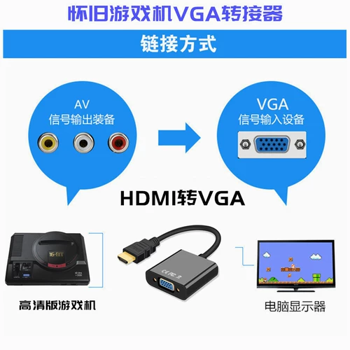 AV TO VGA AV TO HDMI HDMI в VGA Game Machine Rotor 4K HD -дисплей TV