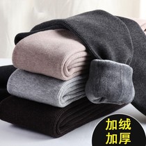 Bottom pants girl sued in winter and thickened in extra light black thread high waist ultra-thick and warm cotton pants woman