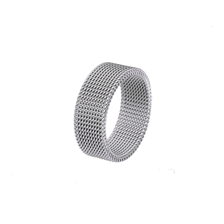 Nhẫn nam titan thép cá tính độc đoán xu hướng dệt lưới vòng một lưới cảm giác sâu sắc Nhật Bản retro đồ trang sức đôi nhẫn bạch kim nam