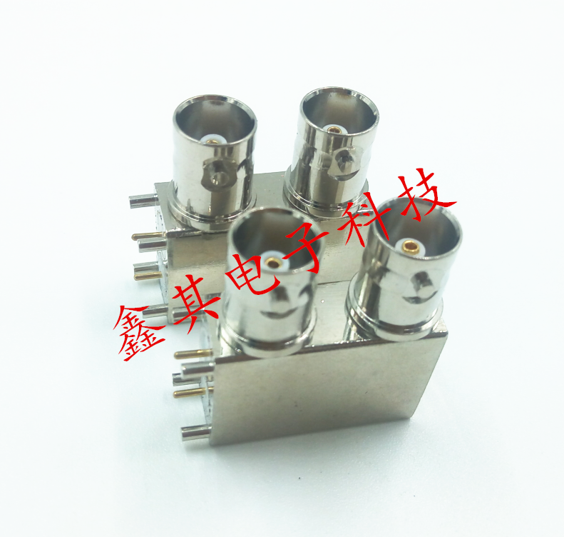 Radio frequency coaxial connector RF BNC-KK closed duplex Q9-KK double welding type four feet