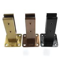 Floor-standing solid glass clip without punching base stainless steel square swimming pool clip stair railing column fixing clip