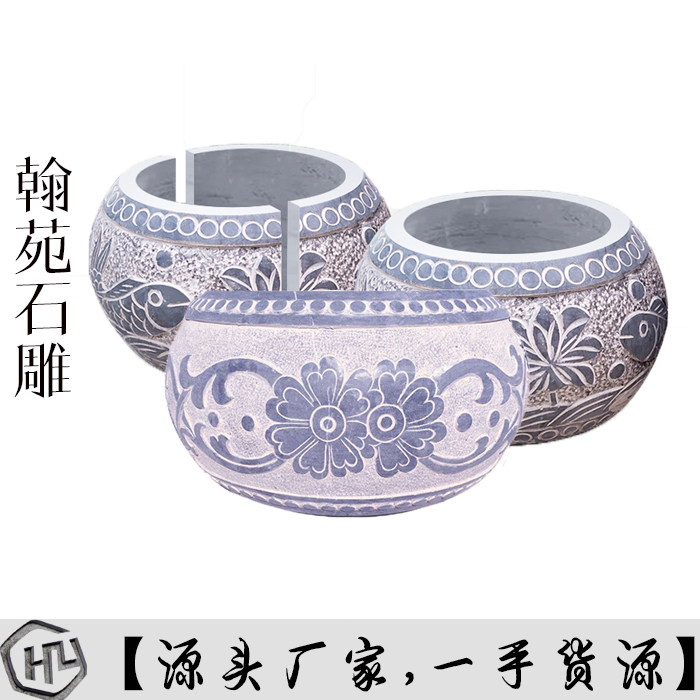 Green stone column pier stone wooden column base column top stone ancient building stone round pier column foot stone hollow ladle column stone leather cushion cornerstone