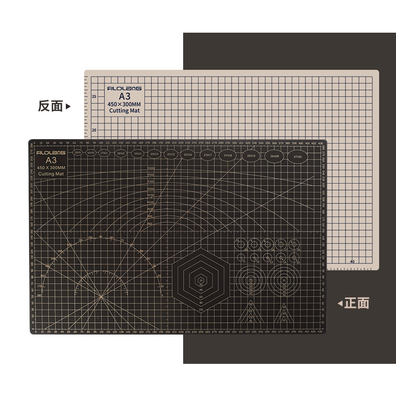 Japanese-Style Filolang A3 Cutting Board, Two-Color Journal Cutting Mat, Hand-Carved Cutting Board, A4 Student Exam A2 Desktop Scale Model Mouse Pad, Art Paper Cutting Writing Pad