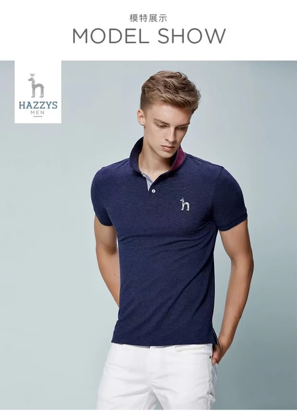 Haggis hazzys áo thun nam chính thức mùa hè tay ngắn nam xu hướng mỏng Áo thun cotton giản dị áo polo