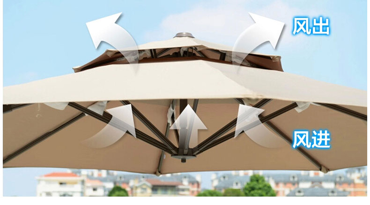 Ngoài trời Roman Umbrella Sun Parasol 3 m Gấp Vườn Ô Lớn Ngoài Trời Đồ Nội Thất Cà Phê Ô