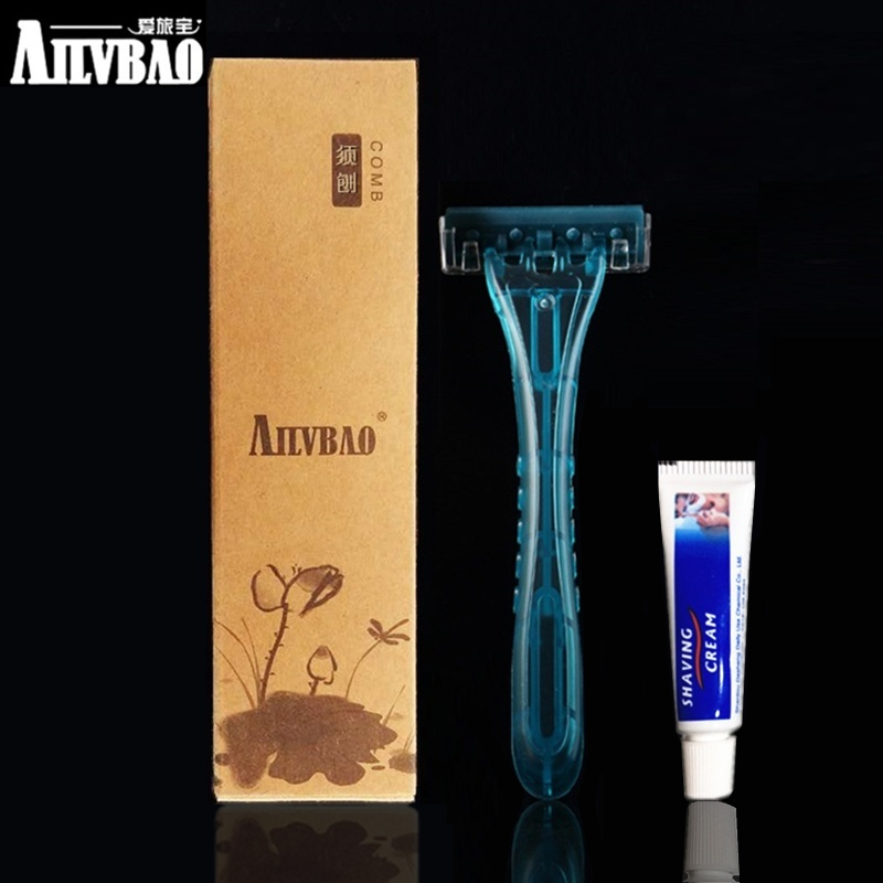 Disposable Razors Star Kraft Cardboard Box House Hotel Hotel Disposable Items Razors Shaving Cream Wholesale-Taobao