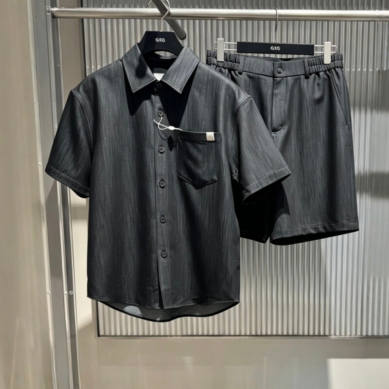 Gxg Men's Clothing 26Th Summer Lapel Short-Sleeved Shirt and Shorts Set G26A232009000 G26A222018000
