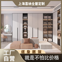 Shanghai haut de gamme maison entière meubles personnalisés usine vestiaire intégré moderne style crème garde-robe lapin amour grille conseil