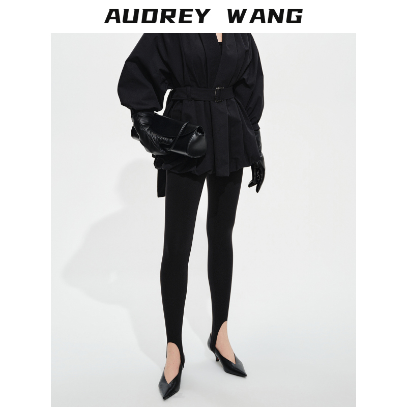 Audrey Wang Black Footless Leggings for Women, High-Waisted, Tummy Control, Butt-Lifting, Leg-Lengthening, Tight-Fitting, Stretchy Women's Tights Audrey Wang Black Footless Leggings for Women, High-Waisted, Tummy Control, Butt-Lifting, Leg-Lengthening, Tight-Fitting, Stretchy Women's Tights