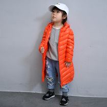 Youclothes children light and thin down clothes in the middle of the baby male and female children over the knee long and medium large child thin and warm duck suede