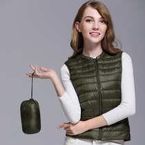 Usuit No collar down waistcoat Waistcoat Girl Short 2020 New winter Camshoulder worn with autumn and winter sweaty vest Bo