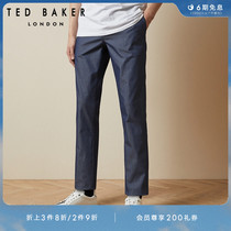 TED BAKER Spring Summer Mens Fashion Brief Business Casual Pure Color Straight Drum Long Pants 244686