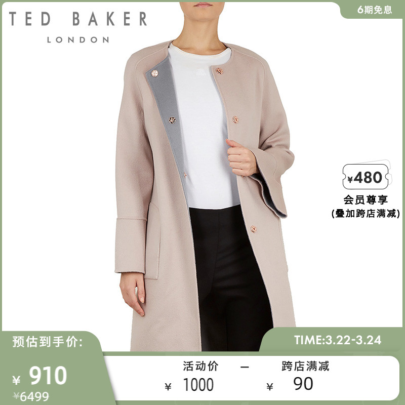 TED BAKER Ladies Fashion Wool Warm Coat Big Coat