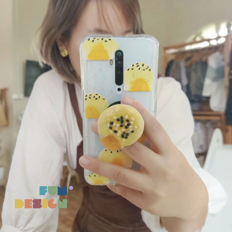 Thai designer hand-painted 12 pro max fun simulation egg yolk crisp creative three-dimensional bracket mobile phone case