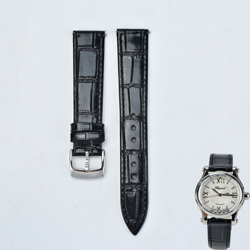 Brand Watch Leather Strap for Women, Pin Buckle, Flat Interface, Ultra-Thin Replacement for Chopard Happy Five Diamond Watch Strap, Chopard