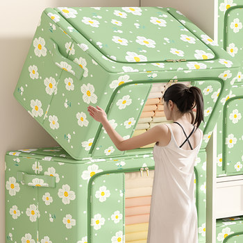 Clothing storage box household large capacity wardrobe clothing toys sorting box fabric foldable storage basket artifact