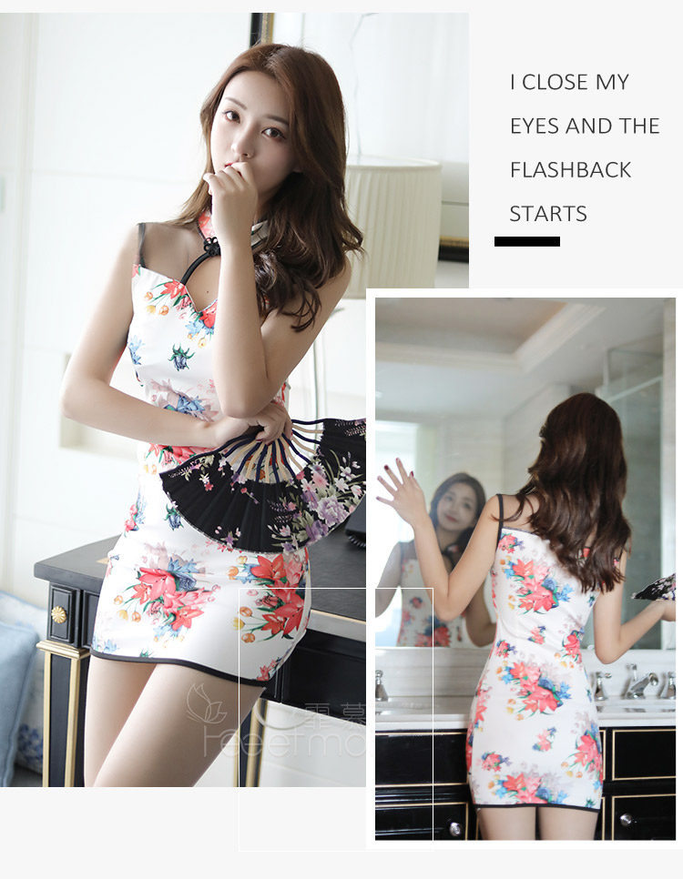 Sexy lingerie sexy cheongsam tight perspective package hip skirt ...