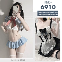 Черный+белый [обруча+платье+фартук+нижнее белье] +6910 мягкие милые студенты кролика