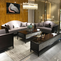 Post-modern light luxury leather sofa combination living room high-end luxury Italian simple style Hong Kong style furniture